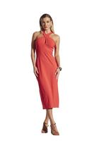 Vestido Midi Sommer Detalhe Transpassado Vermelho