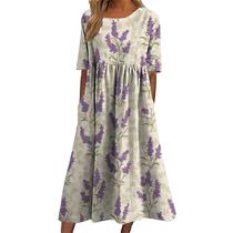 Vestido midi TBILILO vintage floral roxo para mulheres 2025 Vestido midi TBILILO vintage floral roxo para mulheres 2025