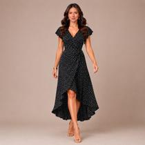 Vestido Midi Transpassado Realça a Cintura Ajustável Elegante Aurora Vestido Midi Transpassado Realça a Cintura Ajustável Elegante Aurora