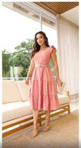 Vestido Midi três marias salmon