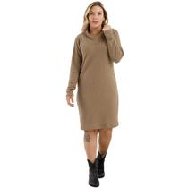 Vestido Midi Tricot Decote V Confort Casual Quentinho Moda Outono Inverno 3225A