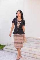 Vestido Midi Tubinho Lapis Detalhado Luxo Lindo Plus Size