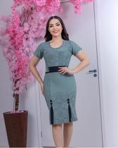 vestido midi tubinho liso encorpado vestido midi tubinho liso encorpado