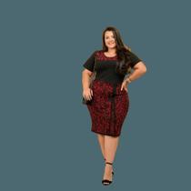 Vestido Midi Tubinho Plus Size Evangelico Social Feminino Estampado Canelado Confortavel