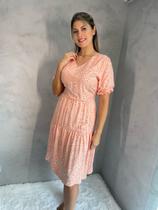 Vestido midi varias estampas cores lindas moda evangélica