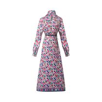 Vestido Midi Vintage Estampado De Manga Longa Para Mulheres, Elegante Para Festas, Moda 2025 Com