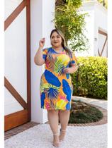 Vestido Midi Viscolycra Ombro De Fora Plus Size Vestido Midi Viscolycra Ombro De Fora Plus Size