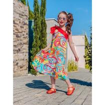 Vestido Midi Viscose Parque Aquático