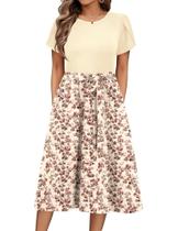 Vestido midi Zeagoo Summer de manga curta para mulheres 2025