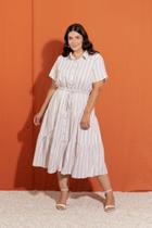 Vestido midi4 plus size listrado Vestido midi4 plus size listrado