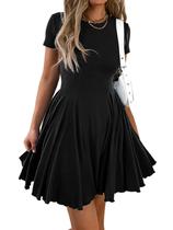 Vestido Mieazom Summer Fit and Flare Swing Flowy Mini preto S Vestido Mieazom Summer Fit and Flare Swing Flowy Mini preto S