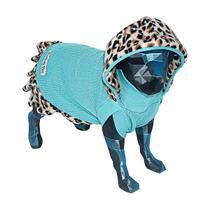 Vestido milou pet capuz onca - ciano - 01