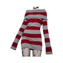 Vestido Mini Bodycon Listrado Feminino Com Ombros Descidos E Manga Longa Para Festas Na Primavera E Vestido Mini Bodycon Listrado Feminino Com Ombros Descidos E Manga Longa Para Festas Na Primavera E