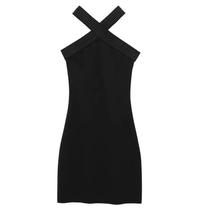 Vestido Mini Bodycon Preto Halter off Shoulder Para Mulheres, Vestido Curto De Verão Com Costas Vestido Mini Bodycon Preto Halter off Shoulder Para Mulheres, Vestido Curto De Verão Com Costas
