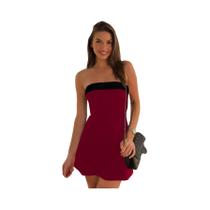 Vestido Mini Bodycon Sem Alças Em Cores Contrastantes Para Mulheres, Elegante Para Festas De Verão E Vestido Mini Bodycon Sem Alças Em Cores Contrastantes Para Mulheres, Elegante Para Festas De Verão E