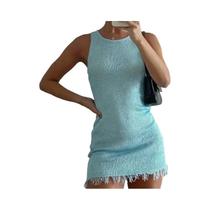 Vestido Mini Bodycon Sem Mangas Sexy Para Mulheres Dulzura Com Franjas Verão Y2K Festa De Vestido Mini Bodycon Sem Mangas Sexy Para Mulheres Dulzura Com Franjas Verão Y2K Festa De