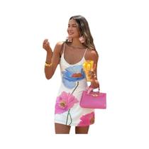 Vestido Mini Branco Sem Mangas Com Alças E Costas Descobertas Para Mulheres Moda De Verão Estilo