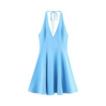 Vestido Mini Casual De Verão Feminino Com Decote Em V E Alças Largas Com Laço
