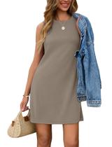 Vestido Mini Casual Sampeel de Verão Café M Vestido Mini Casual Sampeel de Verão Café M