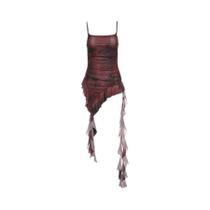 Vestido Mini Com Rendas E Franjas Em Gradiente Retro Para Mulheres, Vestido Sexy E Estiloso Para Vestido Mini Com Rendas E Franjas Em Gradiente Retro Para Mulheres, Vestido Sexy E Estiloso Para