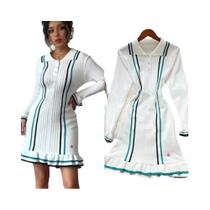 Vestido Mini De Tricô Sexy De Verão Com Gola Virada Vintage E Babados Na Cintura - Moda Chique Para