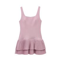 Vestido Mini Elegante Com Decote Quadrado E Alças Para Mulheres, Casual E Sexy, Ideal Para Férias De