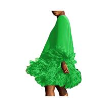 Vestido Mini Elegante De Manga Longa Com Detalhes Em Plumas E Pelúcia Para Mulheres, Sexy, Estilo
