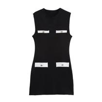Vestido Mini Elegante E Chic Para Mulheres Em Malha Stretch, Vestido Fashion Tank 5584/659