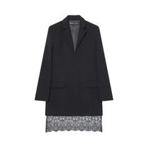 Vestido Mini Feminino De Manga Longa Com Renda, Estilo Blazer Elegante E Chique Para Escritório,