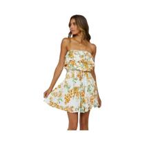Vestido Mini Floral Com Decote Ombro a Ombro Para Mulheres Primavera Verão 2022 Estilo Vestido Mini Floral Com Decote Ombro a Ombro Para Mulheres Primavera Verão 2022 Estilo