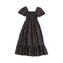 Vestido Mini Floral Feminino Com Manga Curta, Busto Elástico, Costas Descobertas E Plissado, Casual Vestido Mini Floral Feminino Com Manga Curta, Busto Elástico, Costas Descobertas E Plissado, Casual