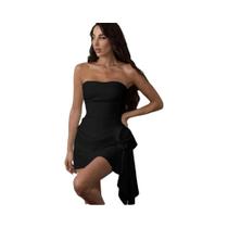 Vestido Mini Floral Para Mulheres, Sem Alças, Estilo Elegante Para Festas De Aniversário Vestido Mini Floral Para Mulheres, Sem Alças, Estilo Elegante Para Festas De Aniversário