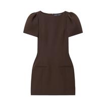 Vestido Mini Preto KONDALA Sexy Chic Com Manga Curta E Ombros Almofadados Para Festa, Noite E Clube,