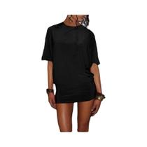 Vestido Mini Sem Costas Para Mulheres, Estilo Y2K, Sexy, Com Decote Redondo E Manga Curta, Moda Slim