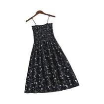 Vestido Mini Sem Mangas De Chiffon Para Mulheres, Casual, Com Alças Finas E Cintura Elástica Vestido Mini Sem Mangas De Chiffon Para Mulheres, Casual, Com Alças Finas E Cintura Elástica