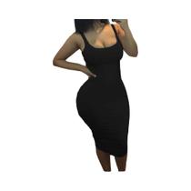 Vestido Mini Sem Mangas Em Cor Sólida plus Size, Top Sexy De Verão Para Mulheres Europeias E