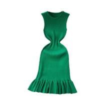 Vestido Mini Sexy Com Babados Para Mulheres, Estilo Y2K, Bodycon Tricotado, Moda De Festa Coreana