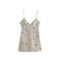 Vestido Mini Vintage Sem Mangas Para Mulheres, Elegante, De Verão, Com Alças Finas, Vestido Fashion