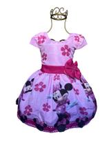 Vestido Minnie Rosa Luxo Tema Infantil - IS STORE