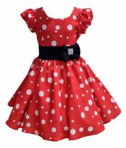 Vestido Minnie Vermelho de Bolinhas Festa Infantil