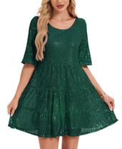 Vestido MINTLIMIT Sexy Sparkly Sparkly Sparkin Glitter Mini Green Feminino