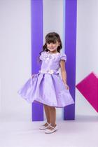 Vestido Miss Sweet Jardim Encantado Lilás - Tecido 100% Poliéster Vestido Miss Sweet Jardim Encantado Lilás - Tecido 100% Poliéster