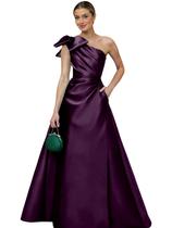 Vestido MLRLBFD Satin Mother of Bride One Shoulder US12 Grape Vestido MLRLBFD Satin Mother of Bride One Shoulder US12 Grape