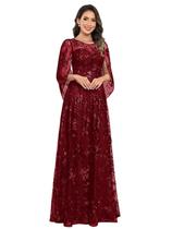 Vestido Mmufk com mangas de capa para a mãe do noivo, cor de vinho, tamanho 10