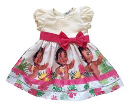 Vestido Moana Baby C/Manga Festa Juvenil