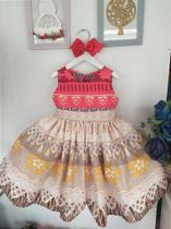 Vestido Moana Infantil Luxo Festa