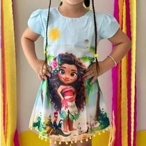 Vestido Moana Praia Encantada Com Estampa Tropical
