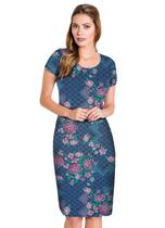 Vestido moda evangélico decote redondo midi sku:SV10 Vestido moda evangélico decote redondo midi sku:SV10