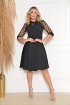 Vestido Moda Feminina Rodado Manga 3/4 Social Jovem Novidade Festividade Promoção Evangelica Culto Cor:PretoTamanho:G Vestido Moda Feminina Rodado Manga 3/4 Social Jovem Novidade Festividade Promoção Evangelica Culto Cor:PretoTamanho:G