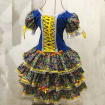 Vestido Moda Infantil Caipira Dança Quadrilha Menina Floral São João Arraía-Ana Fantasias